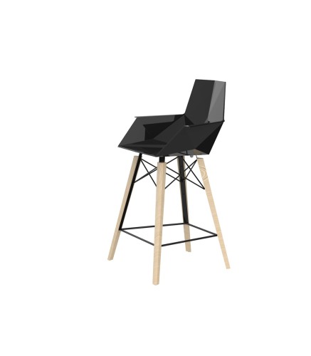Hoker Faz drewniany z podłokietnikami  czarny h 102 VONDOM