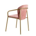 Krzesło Finn z podłokietnikiem - rama matowe złoto