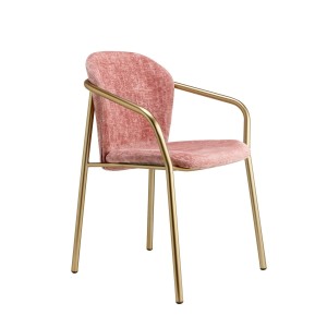 Krzesło Finn z podłokietnikiem  - rama matowe złoto