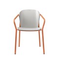 Krzesło Finn metal wood z podłokietnikiem - rama terracotta