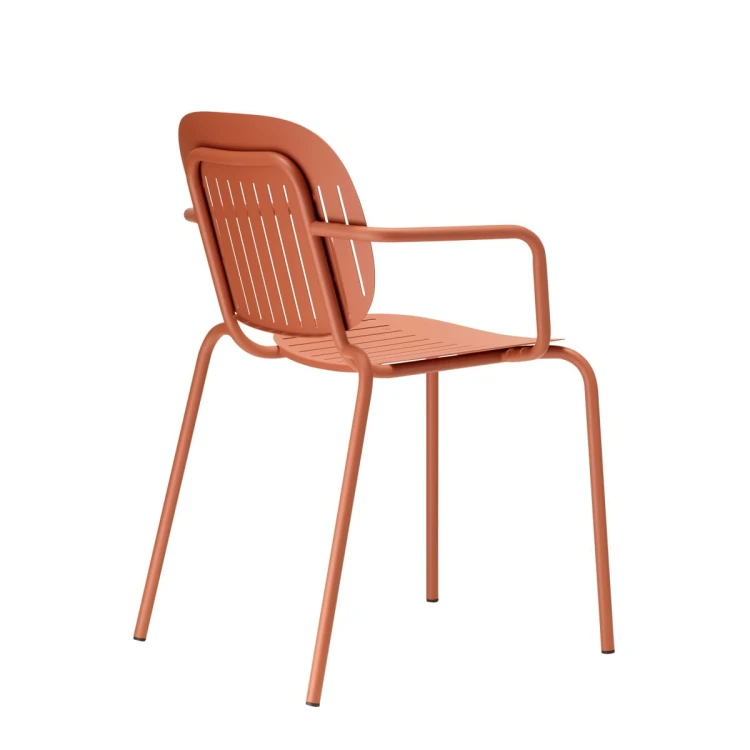 Krzesło Si-Si barcode z podłokietnikami - terracotta
