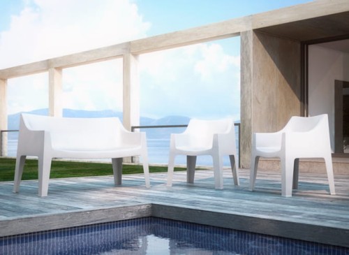 Sofa Coccolona 1253 11 z podłokietnikami Scab Design biała prostota minimalizm nowoczesność komfort wysoka jakość ławka do ogródka do hotelu do restauracji