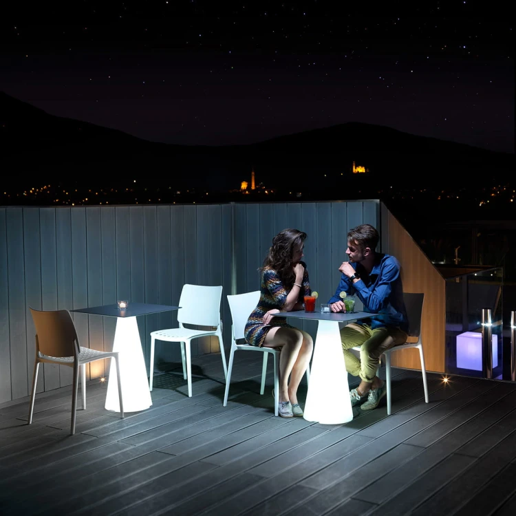 Podstawa do stołu TIffany RGBW LED, podstawa do stołu Lyxo Design, podświetlana podstawa do stołu, świecąca podstawa do stołu, podstawa do stołu outdoor, podstawa do stołu na dwór, podstawa do stołu ogrodowa
