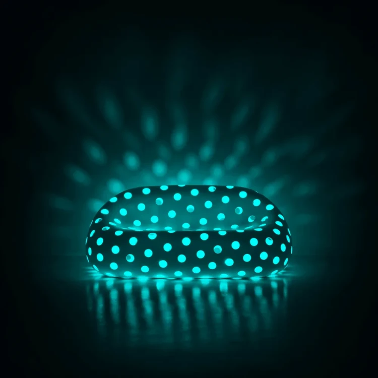 Sofa Airball włoskiej marki Plust podświetlana LED outdoorowa na taras do ogródka hotelu restauracji kawiarni