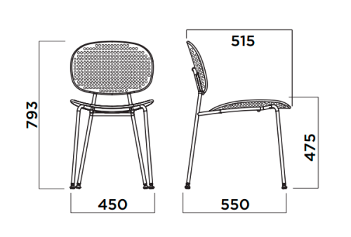krzesło Tondina Slim, krzesło outdoorowe, krzesło do restauracji, włoski design, krzesło Infiniti