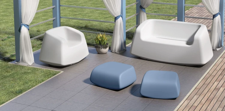 Sofa Sugar Lyxo Design, sofa na dwór, sofa z tworzywa sztucznego, sofa do ogrodu, sofa otudoorowa, sofa na event, sofa eventowa