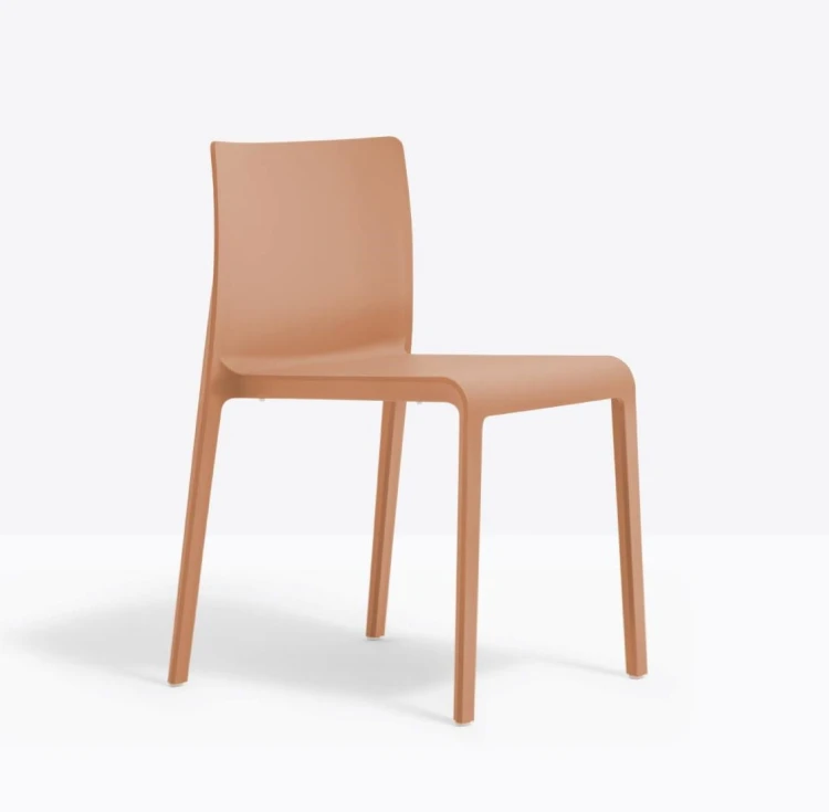 krzesło Volt 670 ceglany, krzesło Pedrali, krzesło włoski design, nowoczesny design