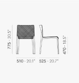 krzesło Volt 671, krzesło Pedrali, krzesło tapicerowane, krzesło do jadalni, krzesło do kuchni, włoski design, nowoczesny design