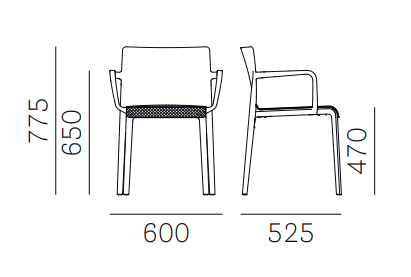 krzesło Volt 676/2, krzesło Pedrali, krzesło tapicerowane, krzesło do jadalni, krzesło do kuchni, włoski design, nowoczesny design