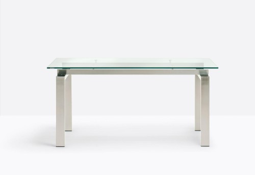 stół Space, stół Pedrali, stół metalowy szklany blat, stół do jadalni, stół do biura, elegancki stół, nowoczesny design, włoski design
