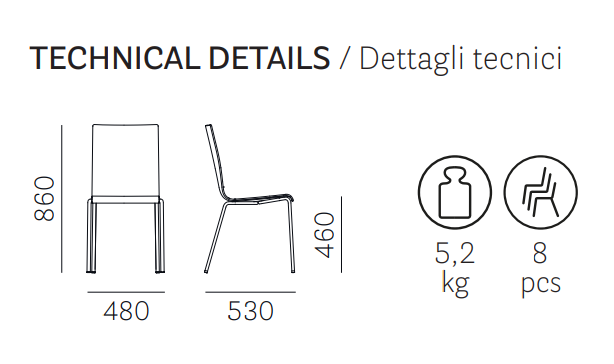 krzesło Kuadra, krzesło Pedrali, krzesło stalowe, krzesło z tworzywa, krzesło do jadalni, krzesło do kawiarni, krzesło do restauracji, nowoczesny design, włoski design