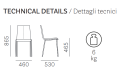 krzesło Kuadra, krzesło Pedrali, krzesło stalowe, krzesło skórzane, krzesło do jadalni, krzesło do kawiarni, krzesło do restauracji, nowoczesny design, włoski design