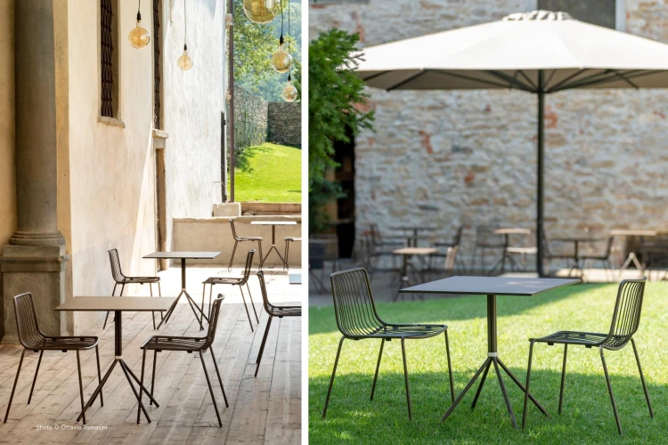 krzesło Nolita, krzesło Pedrali, krzesło stalowe, krzesło na taras, krzesło do restauracji, krzesło outdoorowe, włoski design, nowoczesny design