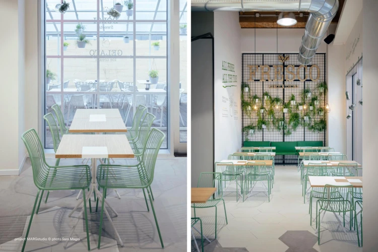 krzesło Nolita, krzesło Pedrali, krzesło stalowe, krzesło na taras, krzesło do restauracji, krzesło outdoorowe, włoski design, nowoczesny design