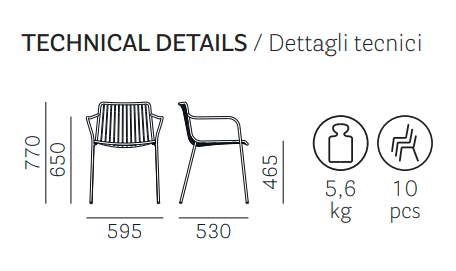 krzesło Nolita, krzesło Pedrali, krzesło stalowe, krzesło na taras, krzesło do restauracji, krzesło outdoorowe, włoski design, nowoczesny design