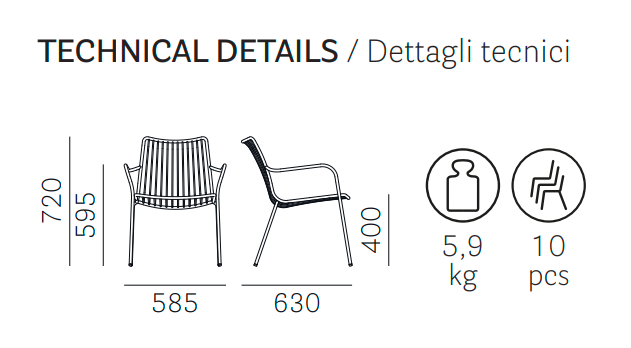 krzesło Nolita, krzesło Pedrali, krzesło stalowe, krzesło na taras, krzesło do restauracji, krzesło outdoorowe, włoski design, nowoczesny design