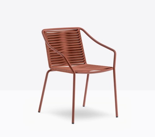 krzesło Philia, krzesło Pedrali, krzesło outdoorowe, krzesło na taras, krzesło ogrodowe, krzesło do restauracji, krzesło plecione, nowoczesny design, włoski design