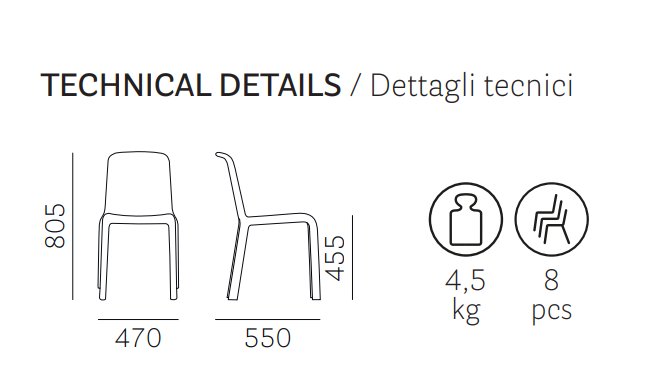 krzesło Snow, krzesło Pedrali, krzesło outdoorowe, krzesło z tworzywa, krzesło na taras, krzesło do jadalni, krzesło do restauracji, włoski design, nowoczesny design