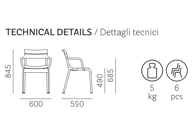 krzesło Souvenir, krzesło Pedrali, krzesło outdoorowe, krzesło z tworzywa, krzesło na taras, krzesło do restauracji, nowoczesny design, włoski design