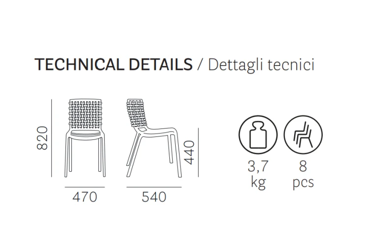 krzesło Tatami, krzesło Pedrali, krzesło włoskie, krzesło z tworzywa, krzesło outdoorowe, krzesło odporne na warunki atmosferyczne, krzesło na taras, krzesło do ogrodu, włoski design, nowoczesny design
