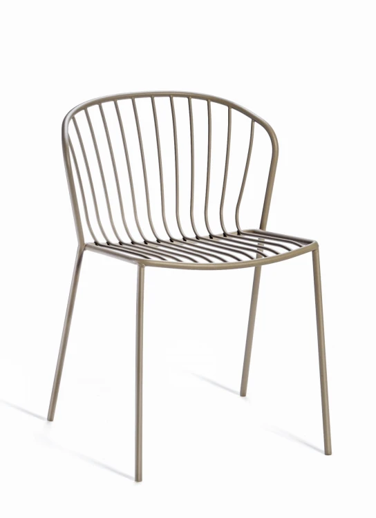 krzesło Amitha, styl industrialny, krzesło outdoor, krzesło do restauracji, minimalizm, trwałość, odporność na warunki, nowoczesny design, pręty stalowe, loft, meble komercyjne