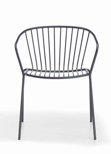 krzesło Amitha, styl industrialny, krzesło outdoor, krzesło do restauracji, minimalizm, trwałość, odporność na warunki, nowoczesny design, pręty stalowe, loft, meble komercyjne