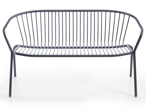 ławka Amitha, styl industrialny, ławka outdoor, ławka do restauracji, minimalizm, trwałość, odporność na warunki, nowoczesny design, pręty stalowe, loft, meble komercyjne