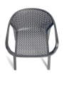krzesło outdoor, nowoczesne krzesło, meble ogrodowe, odporność na warunki, perforowane oparcie, podłokietniki, ergonomia, komfort, styl industrialny, sztaplowanie, ogródek restauracyjny, balkon, trwałość, design