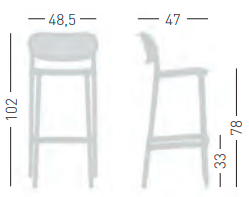 hoker Nuta, Gaber, hoker do kawiarni, hoker tarasowy, ażurowy hoker, nowoczesny hoker z tworzywa, ergonomiczny hoker, hoker sztaplowany, włoski design