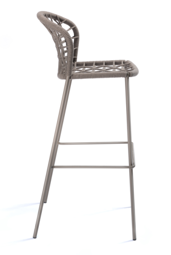 hoker outdoor, hoker pleciony, hoker metalowy, meble na taras, meble balkonowe, meble restauracyjne, meble odporne na warunki atmosferyczne, hoker z kolekcji Sanela