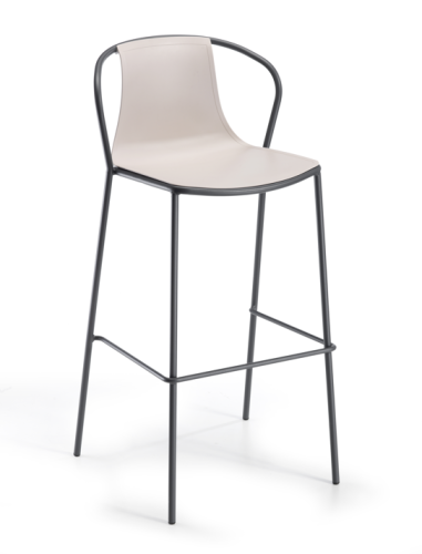 hoker Kasia, hoker Gaber, hoker outdoorowy, odporność na pogodę, nowoczesne meble, hoker na taras, włoski design, hoker do restauracji, stalowe nogi, siedzisko z tworzywa