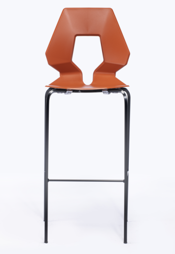 hoker designerski, nowoczesny hoker, futurystyczna forma, geometryczny kształt, hoker z tworzywa, metalowa podstawa, hoker do kuchni, hoker do restauracji