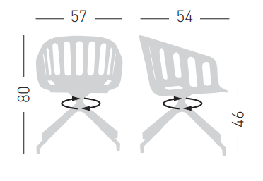 krzesło Basket, krzesło kubełkowe, krzesło z tworzywa, krzesło do jadalni, krzesło do kuchni, krzesło do restauracji, włoski design, krzesło Gaber, krzesło obrotowe