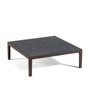Stolik kawowy Engels, ciemny blat z brązową podstawą - Gaber