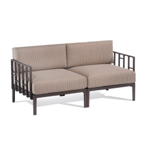 Sofa dwuosobowa Engels, brązowy stelaż - Gaber