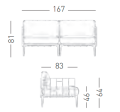 sofa Engels, sofa dwuosobowa, sofa na taras, sofa do ogrodu, sofa outdoorowa, sofa odporna na warunki atmosferyczne, sofa Gaber