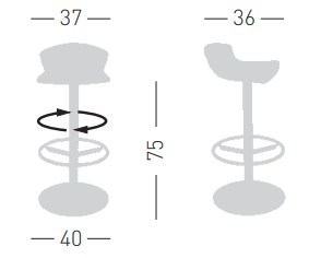 hoker Free, hoker obrotowy, hoker do jadalni, hoker do kuchni, hoker nowoczesny, hoker z podnóżkiem, włoski design