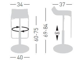 hoker Micro, hoker Gaber, hoker obrotowy, hoker barowy, hoker do jadalni, hoker do kuchni, hoker do restauracji, włoski design