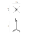 podstawa stołu Frasca Mini Folding, podstawa aluminiowa malowana proszkowo, podstawa do mebli outdoor, podstawa odporna na warunki atmosferyczne, podstawa nowoczesna, podstawa Nardi