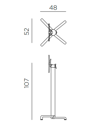 podstawa stołu Scudo High, podstawa stołu, podstawa aluminiowa malowana proszkowo, podstawa do mebli outdoor, podstawa odporna na warunki atmosferyczne