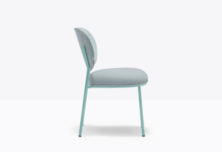 krzesło Pedrali, krzesło Stiel, krzesło tapicerowane, włoski design, stalowa rama, krzesło do jadalni, krzesło do restauracji, nowoczesne krzesło, minimalistyczny design