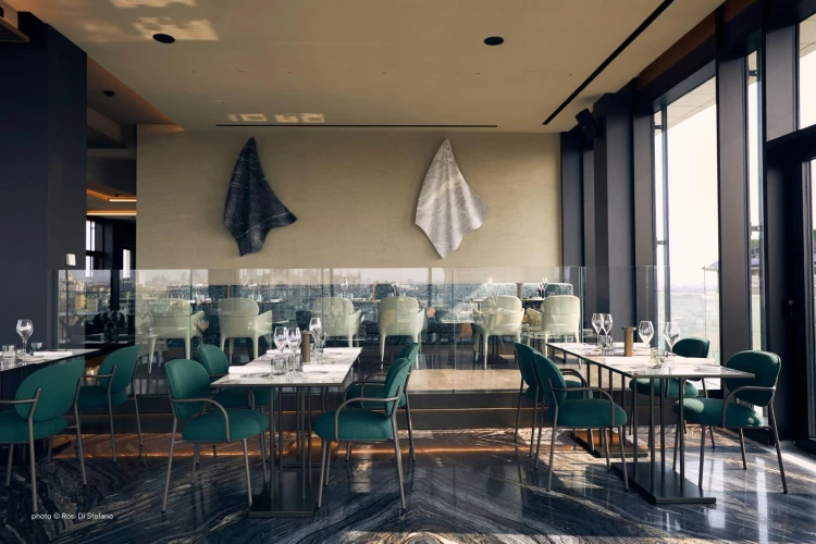 krzesło Pedrali, krzesło Stiel, krzesło tapicerowane, włoski design, stalowa rama, krzesło do jadalni, krzesło do restauracji, nowoczesne krzesło, minimalistyczny design