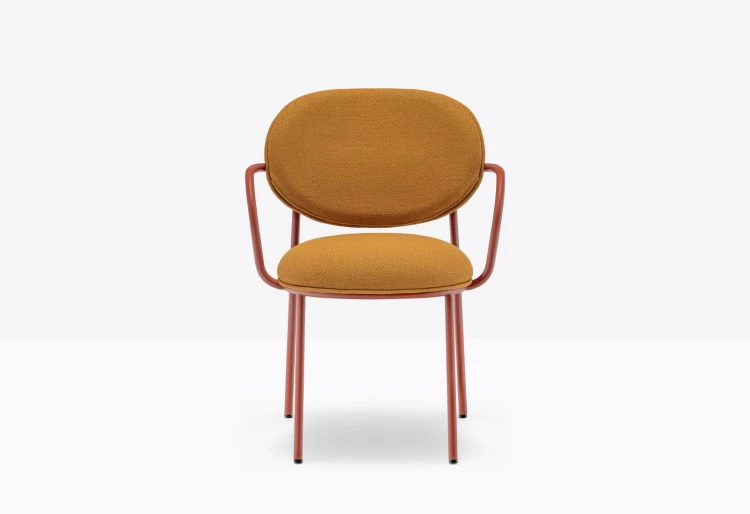 krzesło Pedrali, krzesło Stiel, krzesło tapicerowane, włoski design, stalowa rama, krzesło do jadalni, krzesło do restauracji, nowoczesne krzesło, minimalistyczny design
