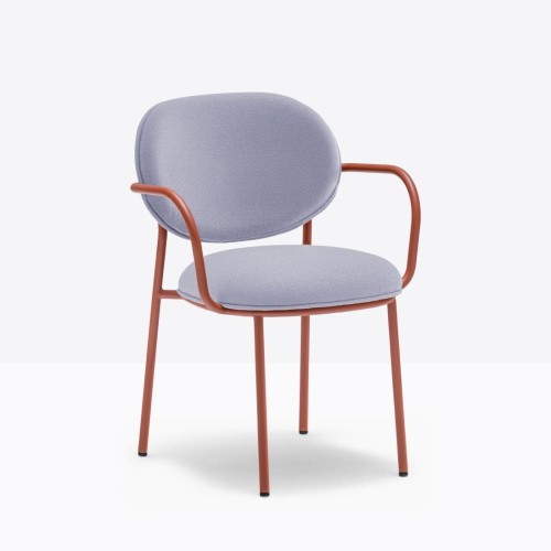 krzesło Pedrali, krzesło Stiel, krzesło tapicerowane, włoski design, stalowa rama, krzesło do jadalni, krzesło do restauracji, nowoczesne krzesło, minimalistyczny design