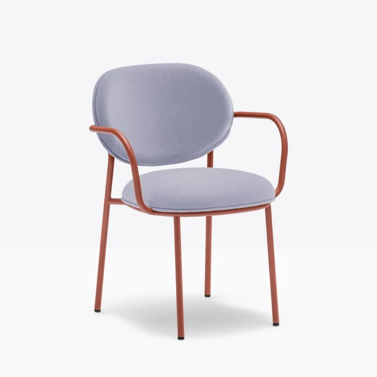 krzesło Pedrali, krzesło Stiel, krzesło tapicerowane, włoski design, stalowa rama, krzesło do jadalni, krzesło do restauracji, nowoczesne krzesło, minimalistyczny design