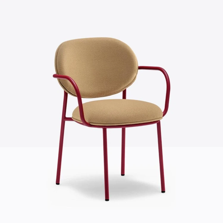 krzesło Pedrali, krzesło Stiel, krzesło tapicerowane, włoski design, stalowa rama, krzesło do jadalni, krzesło do restauracji, nowoczesne krzesło, minimalistyczny design