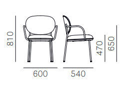 krzesło Pedrali, krzesło Stiel, krzesło tapicerowane, włoski design, stalowa rama, krzesło do jadalni, krzesło do restauracji, nowoczesne krzesło, minimalistyczny design