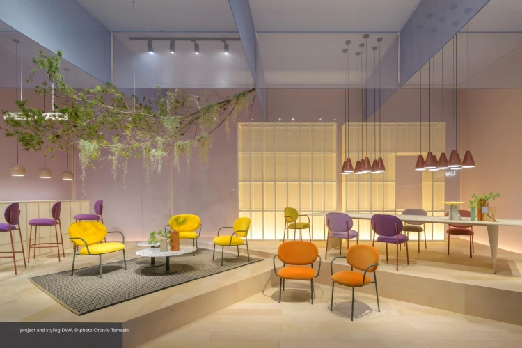 krzesło Pedrali, krzesło Stiel, krzesło tapicerowane, włoski design, stalowa rama, krzesło do jadalni, krzesło do restauracji, nowoczesne krzesło, minimalistyczny design