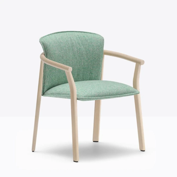 krzesło Lamorisse, krzesło Pedrali, włoski design, krzesło drewniane, krzesło tapicerowane, krzesło z podłokietnikami, drewno jesionowe, eleganckie krzesło, meble włoskie, krzesło do jadalni, krzesło do restauracji, komfortowe siedzisko