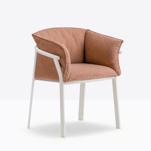 krzesło Lamorisse, krzesło Pedrali, włoski design, krzesło aluminiowe, krzesło tapicerowane, krzesło z podłokietnikami, krzesło outdoorowe, eleganckie krzesło, meble włoskie, krzesło na taras, krzesło do restauracji